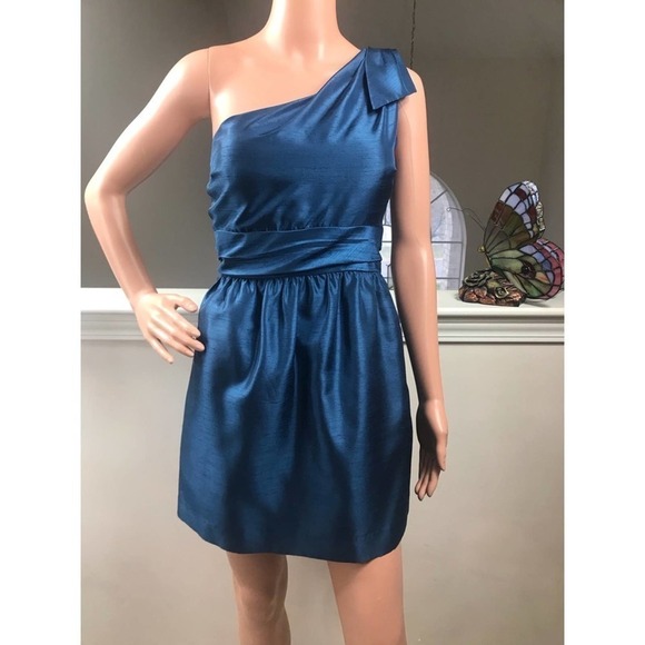 Jenny Yoo, Turquoise One Shoulder formal…    Size 12 - Picture 2 of 8